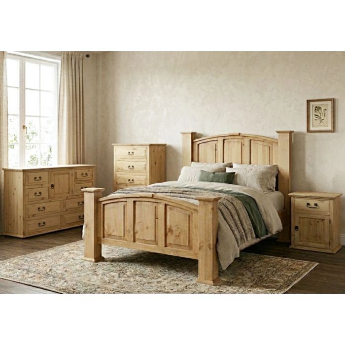 RUSTIC SOLID WOOD MANSION BED