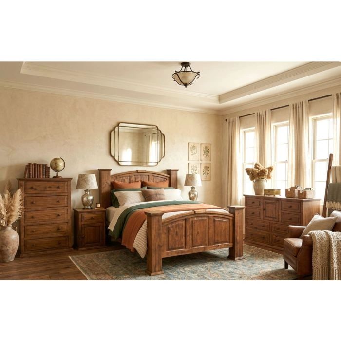 RUSTIC SOLID WOOD MANSION BEDROOM