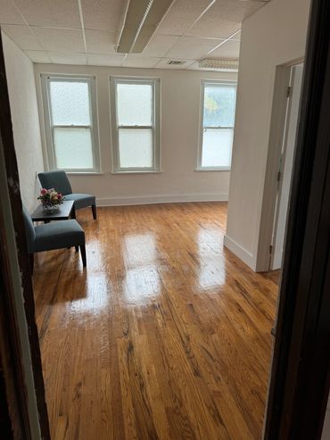 Classroom converted into restroom and bridal preparation eoom