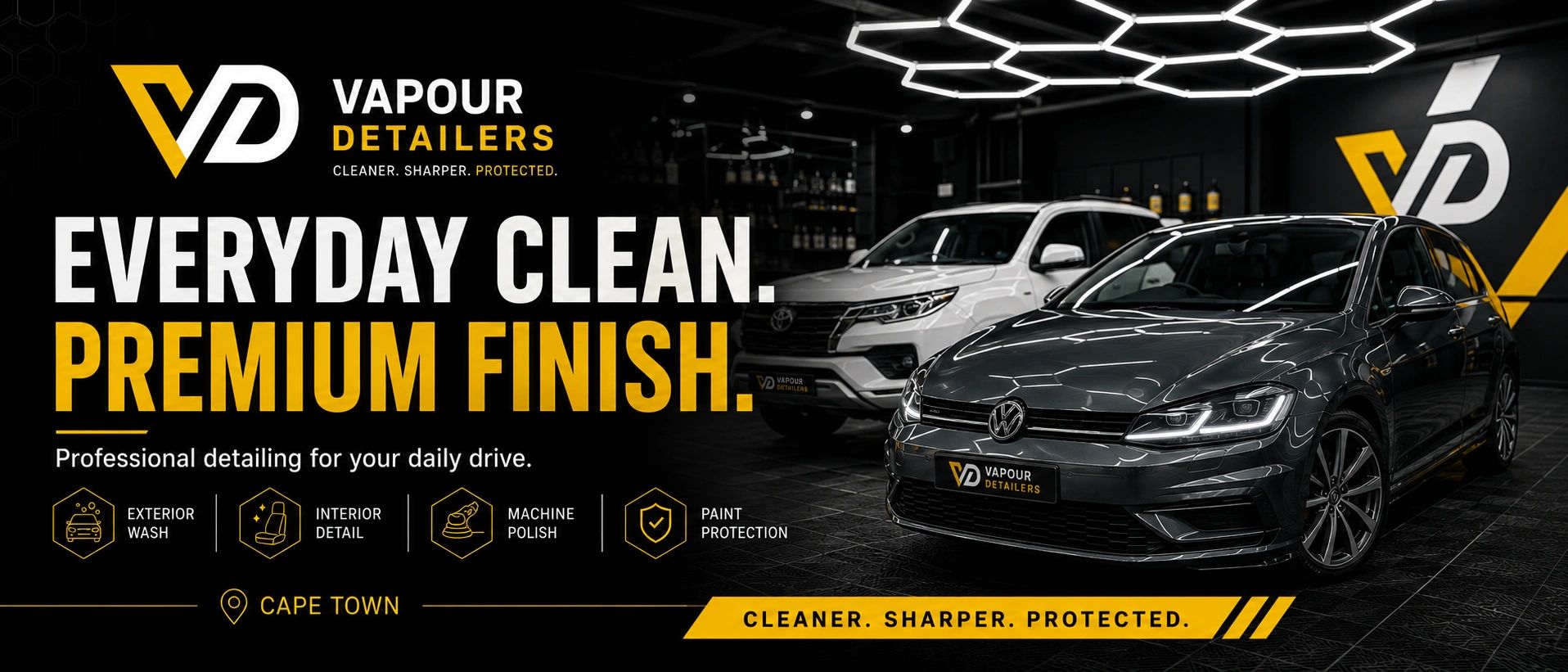 Professional car detailing service offerings, premium finishes in Cape Town.