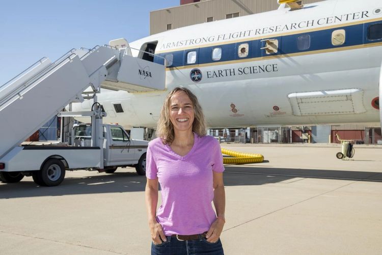 Dr. Carlton at NASA's Armstrong Hangar in Palmdale, CA