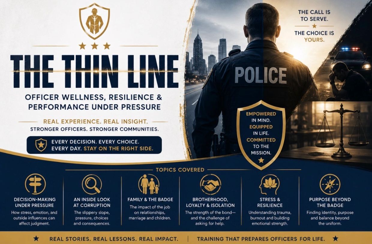 The Thin Line focuses on officer wellness, resilience, and performance under pressure.