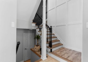Feature wall, stairs and railing renovated