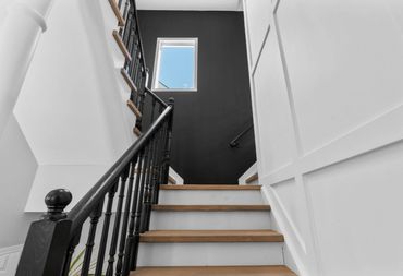 Feature wall created, stairs and railing renovation