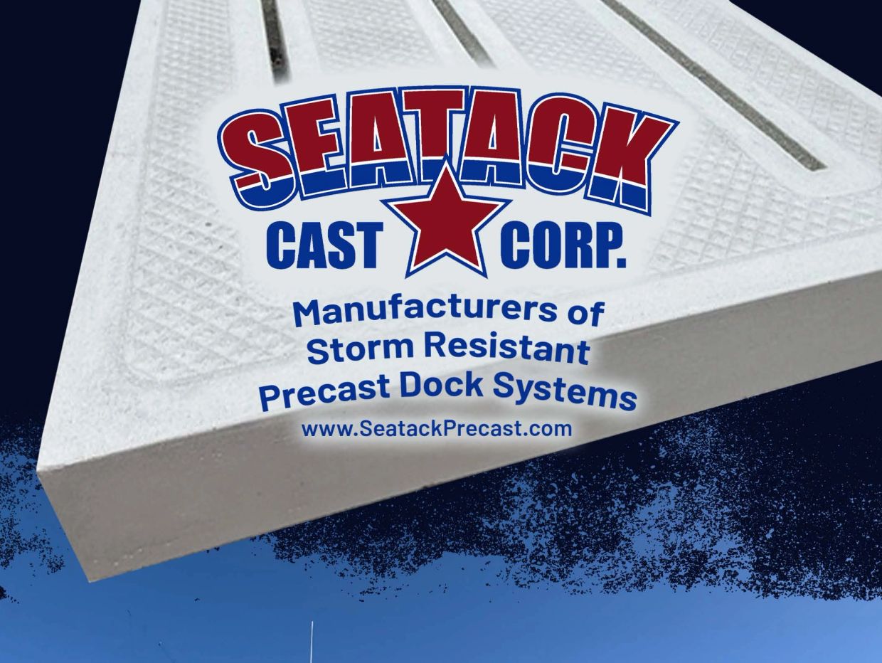 Logo for Seatack Cast Corp., makers of storm-resistant precast dock systems.