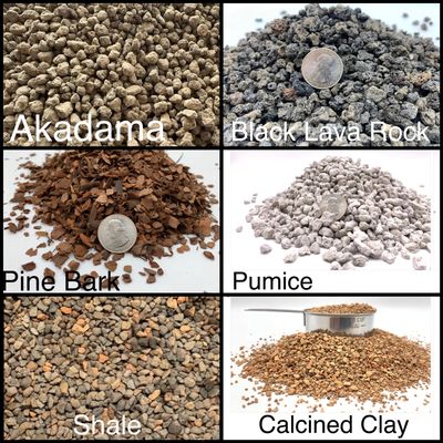Various Substrates used for Bonsai soil. 