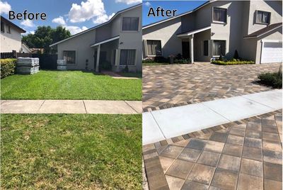 Brand new driveway - Concrete Brick Pavers