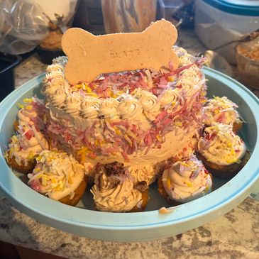 A custom birthday cake with colorful coconut shred confetti!