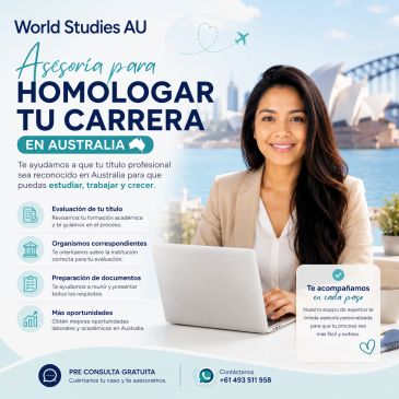 Asesoría para homologar títulos en Australia con apoyo personalizado.