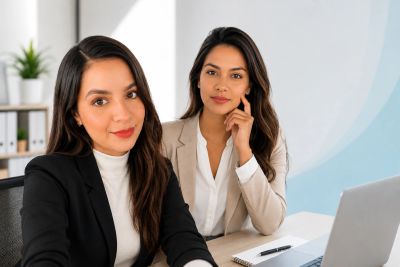Dos mujeres profesionales en oficina