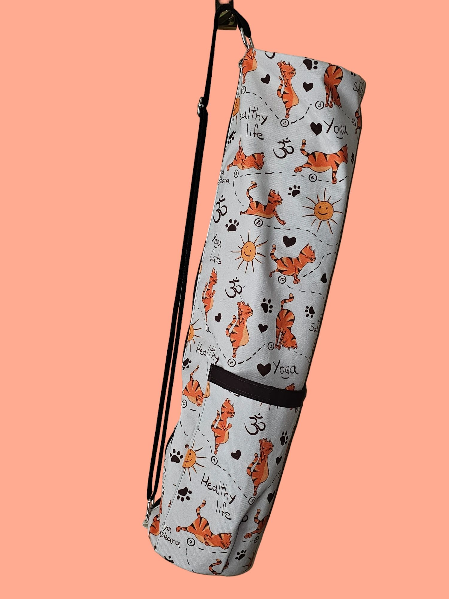 Yoga Cats waterproof yoga mat bag handmade
