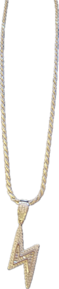 Lightning Bolt (Chango) 925 Silver Rope Chain 24inch