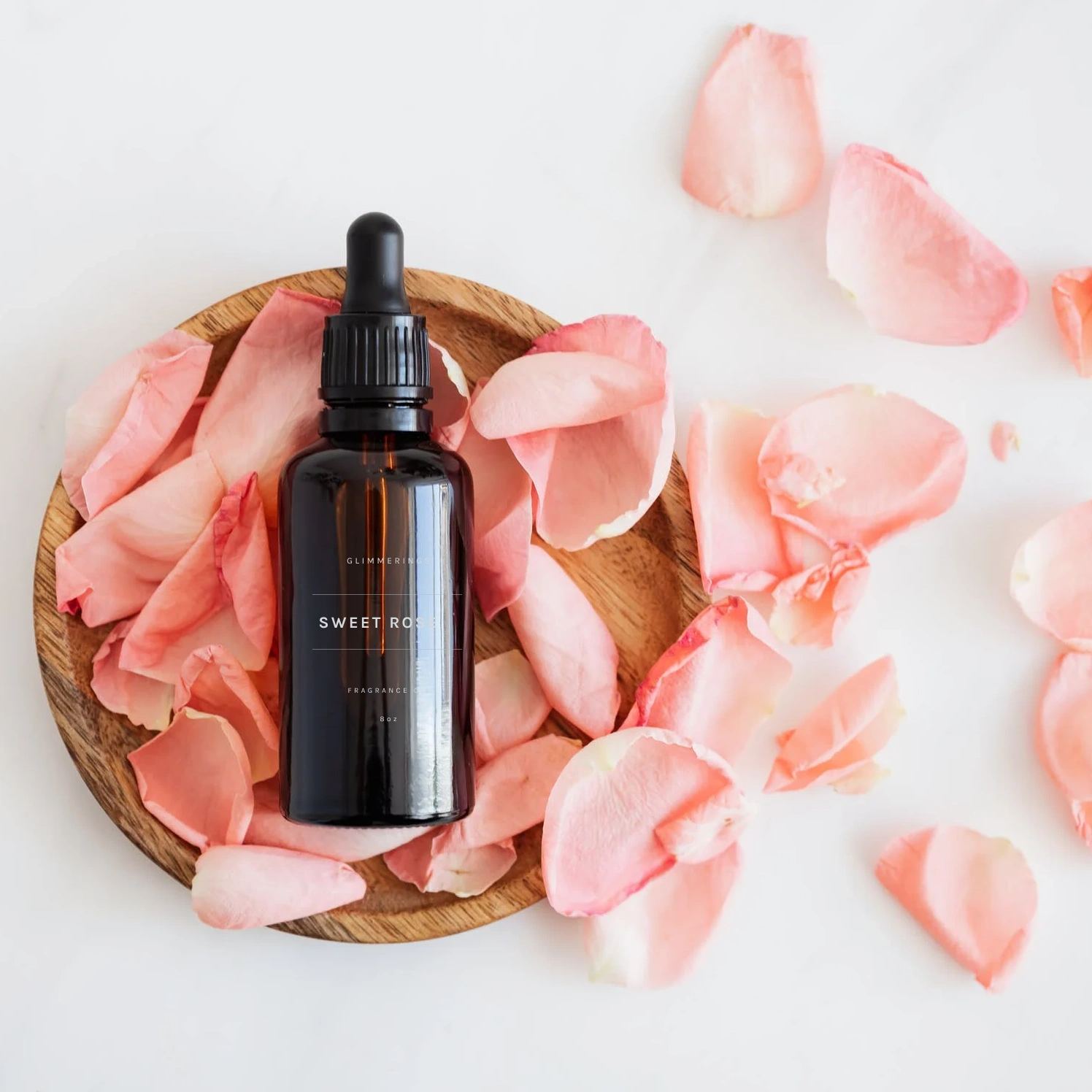 Essential Oil on rose petals