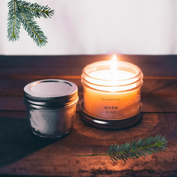 Warm pine jar candle