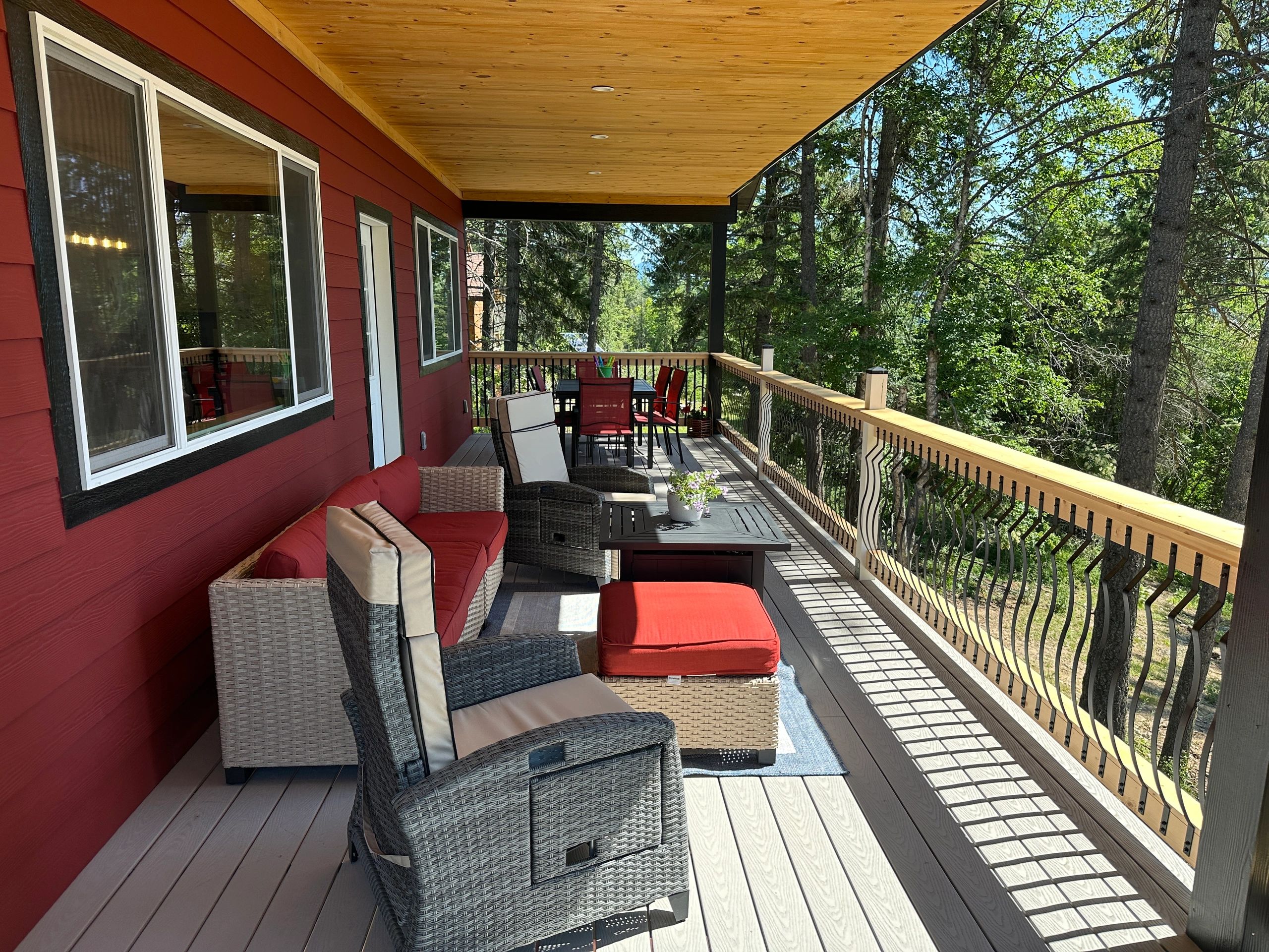 Patio furniture at our Airbnb home near Sandpoint, Idaho