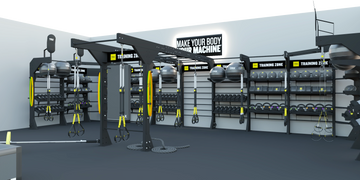 Personal training studio featuring TRX products
