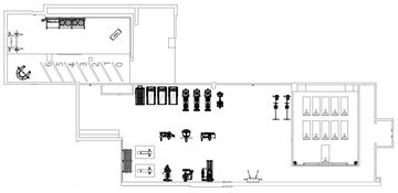 A hospitality sample of a 2D CAD layout for The Abs Company.  Gym design layout