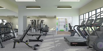 Multi-housing 3d rendering sample of Prism fitness equipment