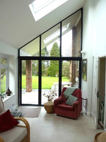 Internal view of single storey side extension in Ashtead