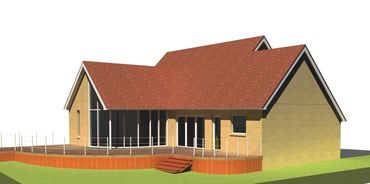 Computer generated view of proposed new house in Epsom, Surrey.
