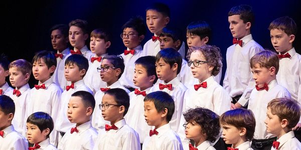Group of young boys singing at National Boys Choir concert.  