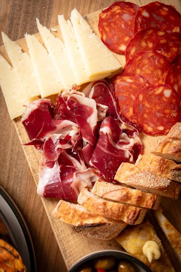 Antipesto Platter - cured meats, chorizo, Spanish torilla, olives, cheese