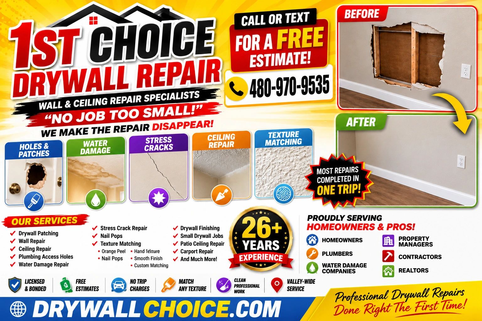 General contractor in Gilbert, Arizona home repair service. specialize in drywall repairs 