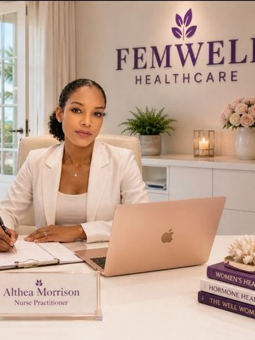 Nurse practitioner Althea Morrison at Femwell Healthcare office.