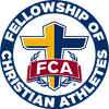 Fellowship of Christian Athletes logo with a cross and FCA letters.