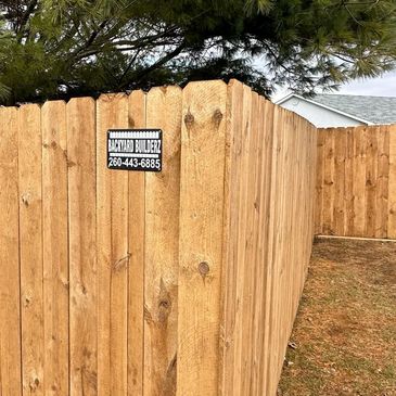 Wood privacy fence