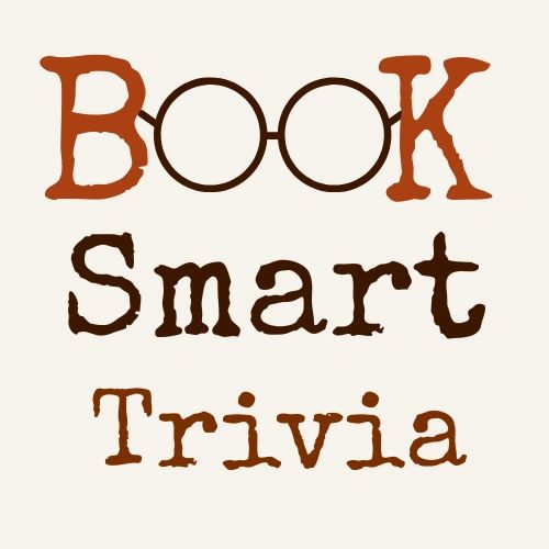 Logo for Book Smart Trivia with glasses integrated into the word BOOK.
