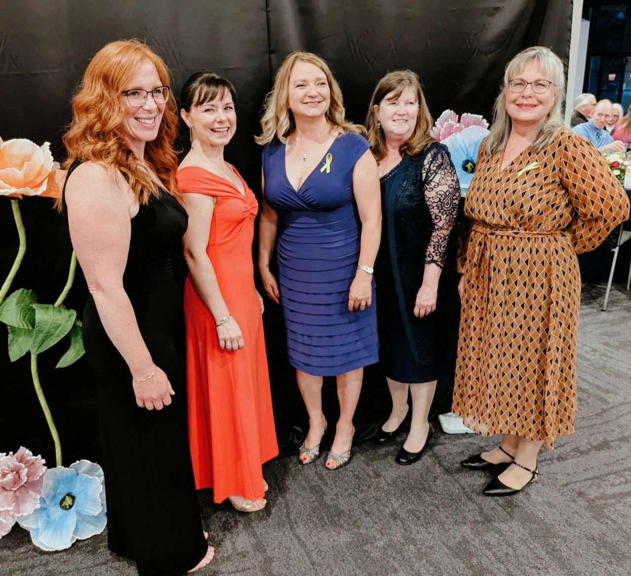Pictured (left to right): Sand Dollar Music Studio's Sarah Robertson + Christin Rondeau, Senior Music Connection's Krissy O'Malley, Donna Hagen + Marie Elena Bliss