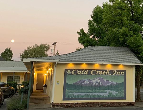 Full Moon over Cold Creek Inn Entrance Mural.