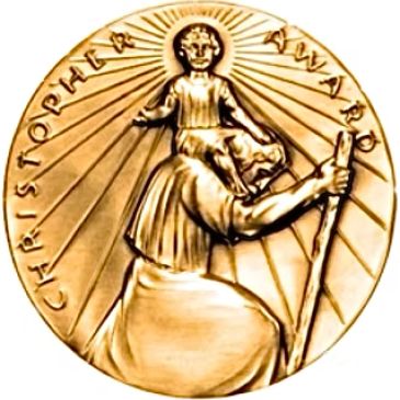 Christoph Awards bronze medal with religious figures.