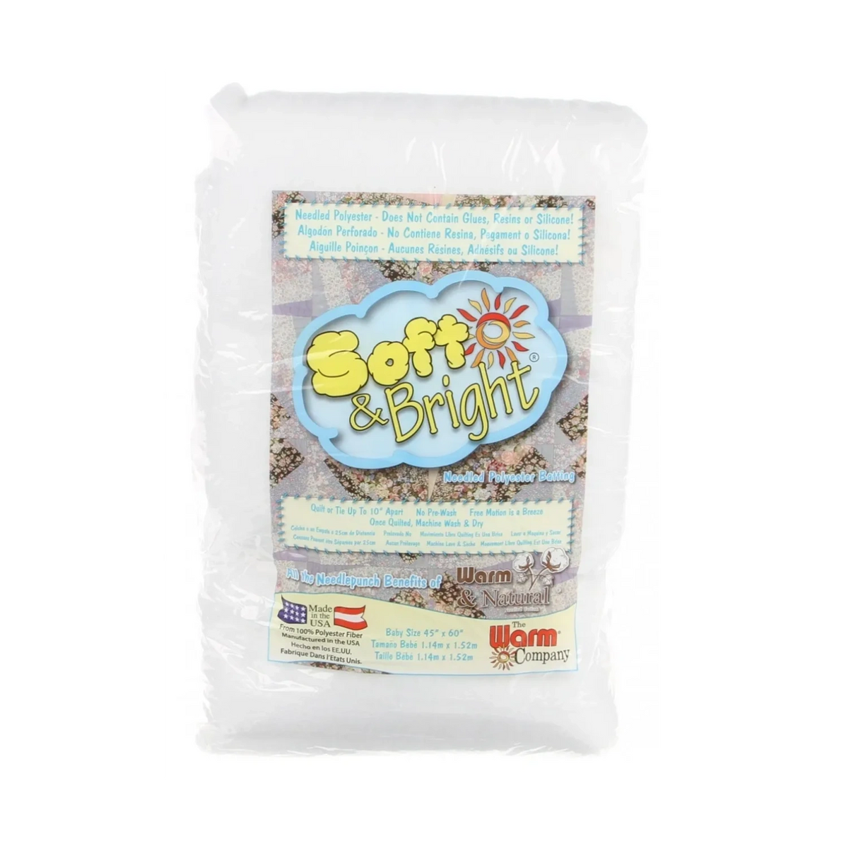 Soft & Bright Polyester Batting 45" X 60"