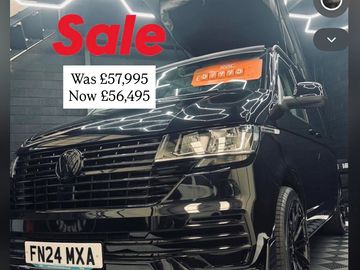 Black Volkswagen van on sale with price reduction.
