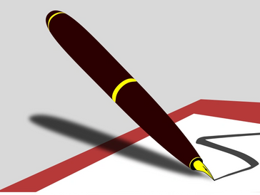 An ink pen is used to sign notarized CL Brown Notary Service notary documents.