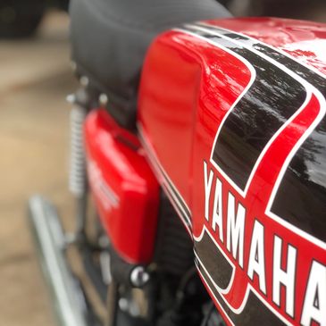 red old motorcycle 