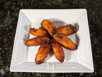 Golden fried ripe plantains, soft, sweet, and caramelized to perfection.