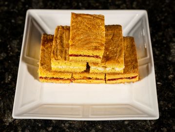 Dense almond-style Cuban cake with sweet flavor.