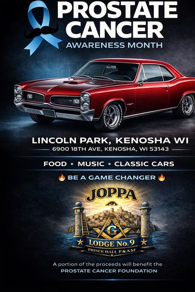 Old School Car Show for Prostate Cancer Awareness in Kenosha, WI.