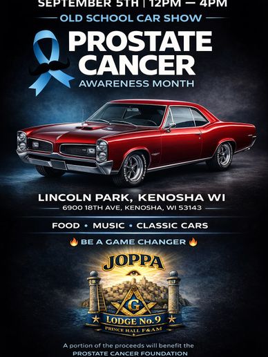 Old School Car Show for Prostate Cancer Awareness in Kenosha, WI.