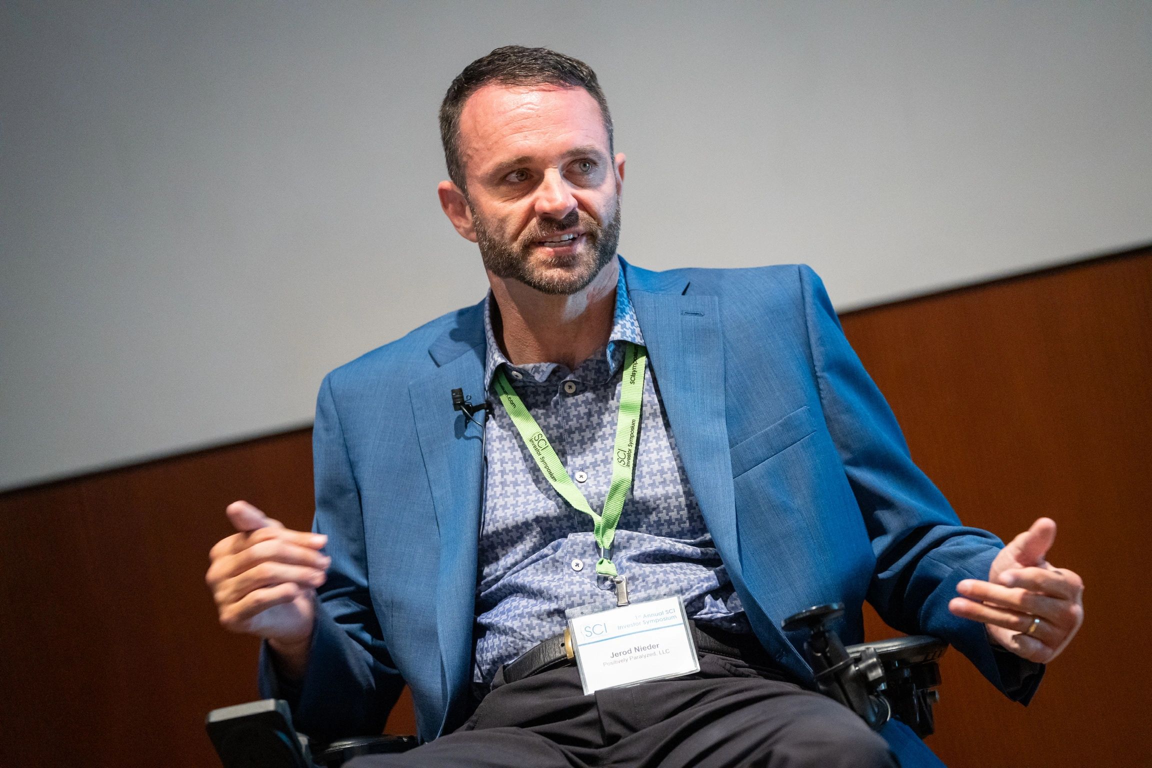 Jerod Nieder, who sustained a C5/6 level spinal cord injury is speaking at a conference