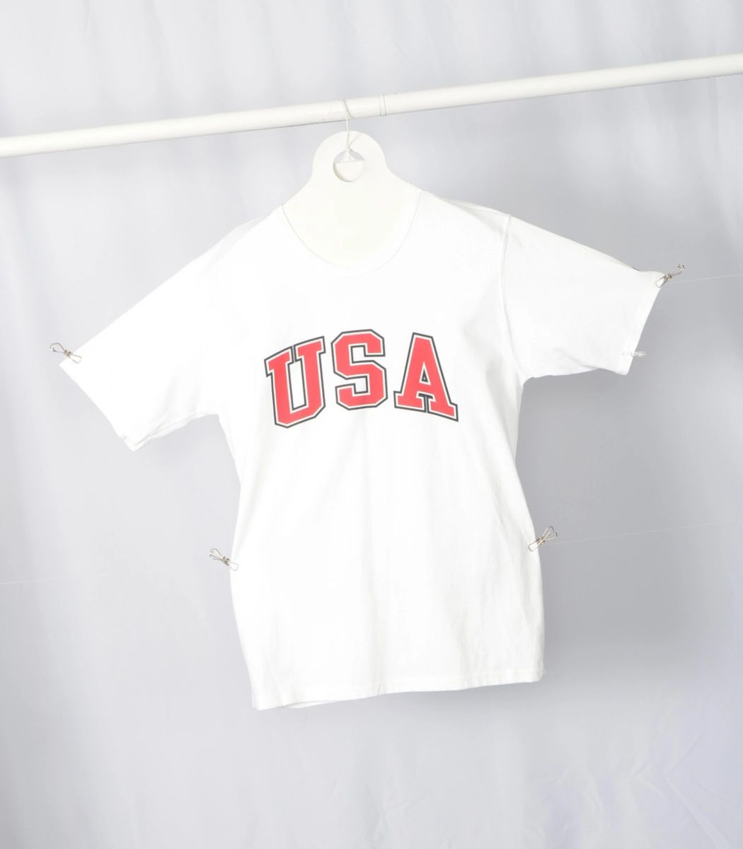 Champion Team USA M'J SS T Shirt, White/Red/Blue, Size M to 3XL