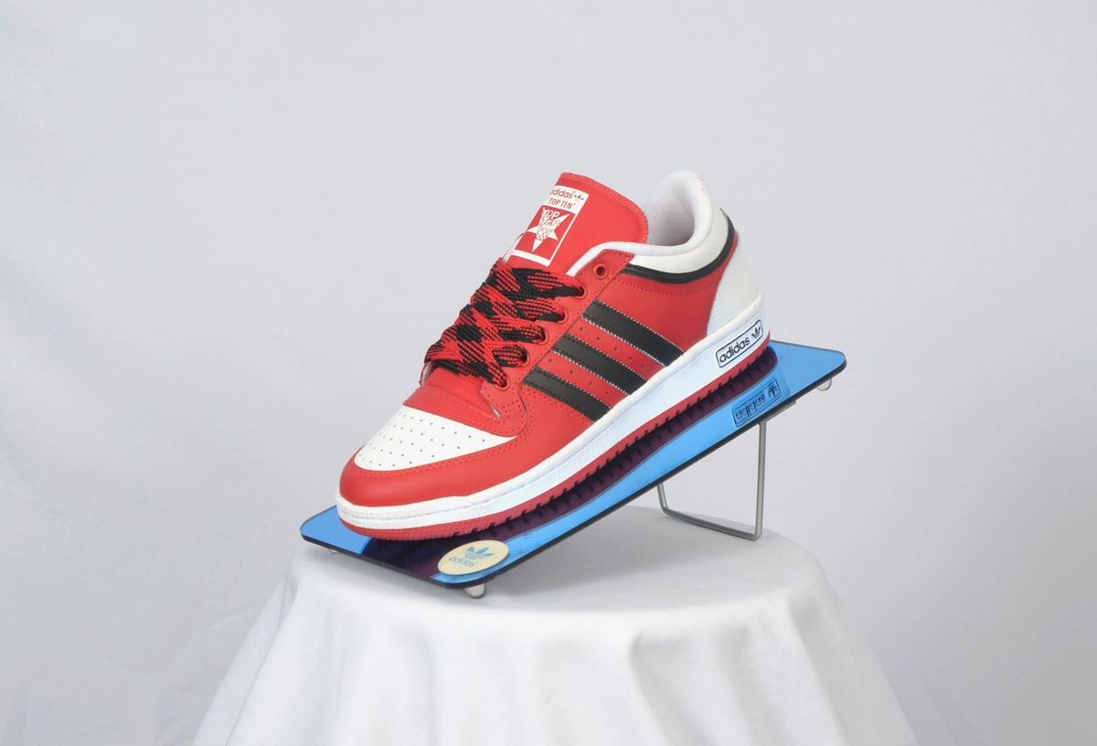Adidas Top Ten Lo "Mr. J Custom Design," Scarle/ftwwht/silvmt, Size 9.0 to  13.0