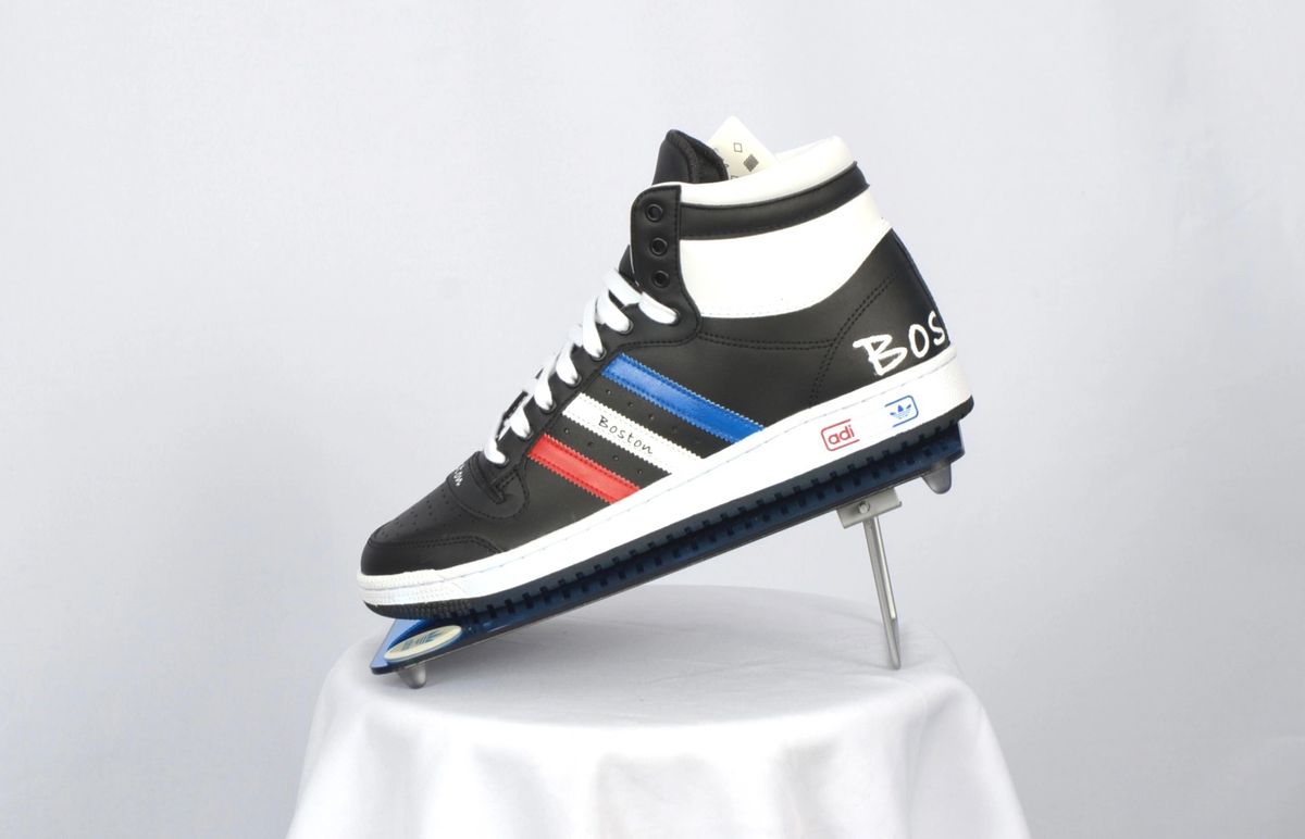 Adidas Top Ten "617 Boston Fourth of July Custom Design,"  Scarle/ftwwht/silvmt, Size 5.0 to