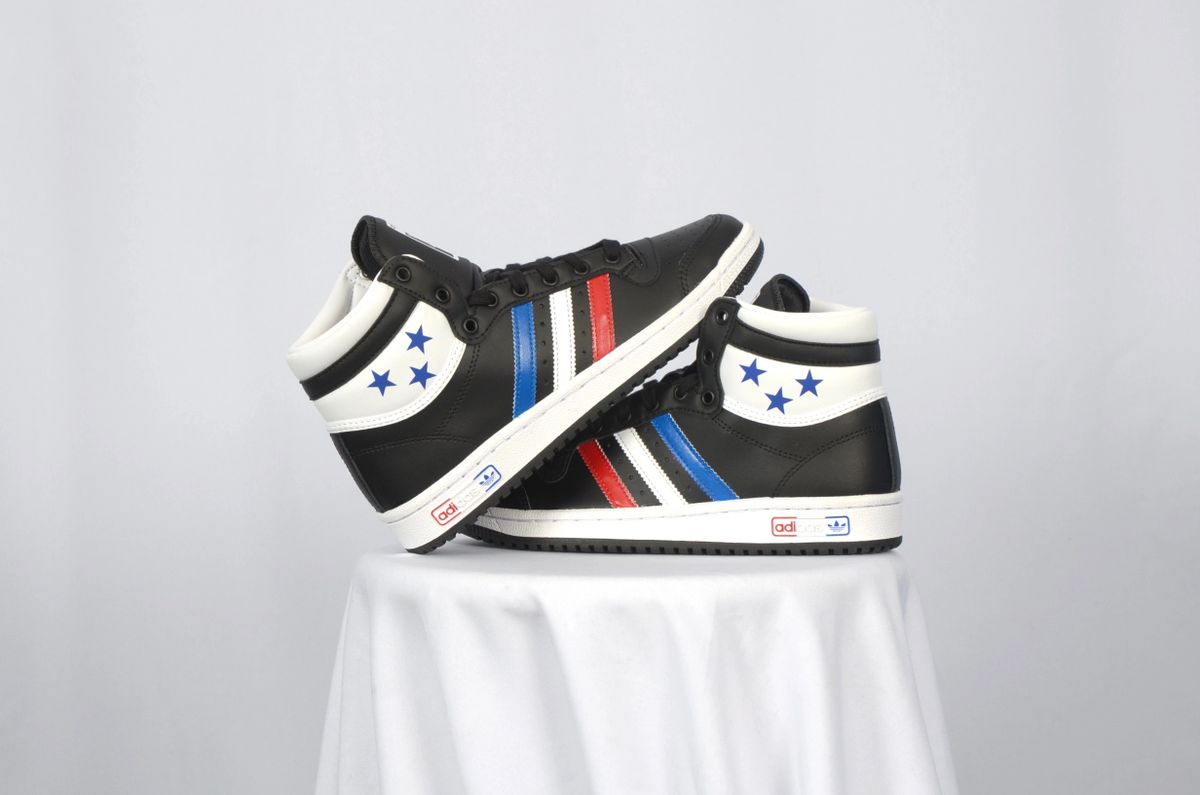Adidas Top Ten "Memorial Day/ Fourth of July Custom Design",  Blk/wht/red/blue/stars, Size
