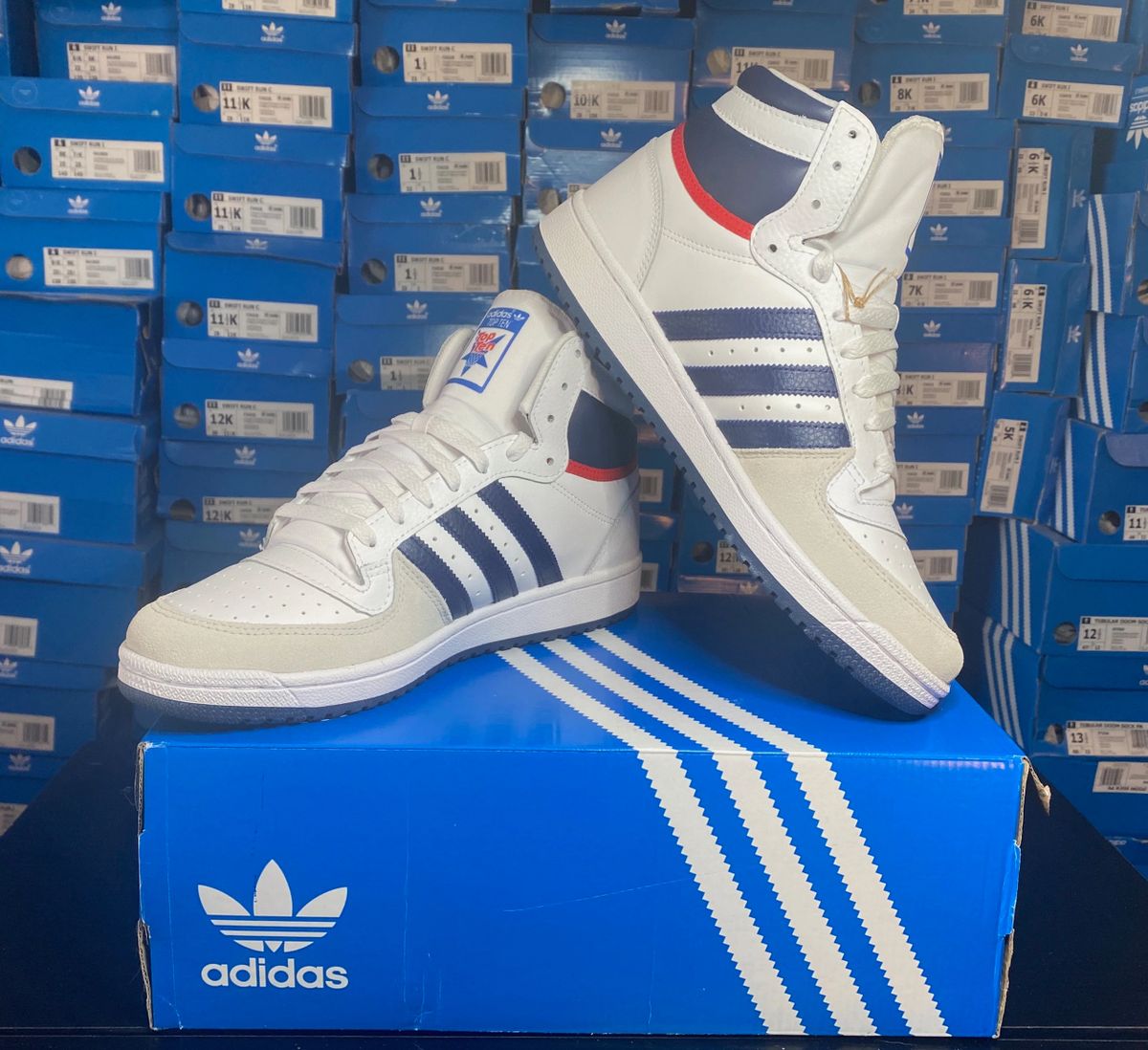 Adidas Top Ten RB, Ftwwht/dkblu/nmarin, Size 8.0 to 14.0