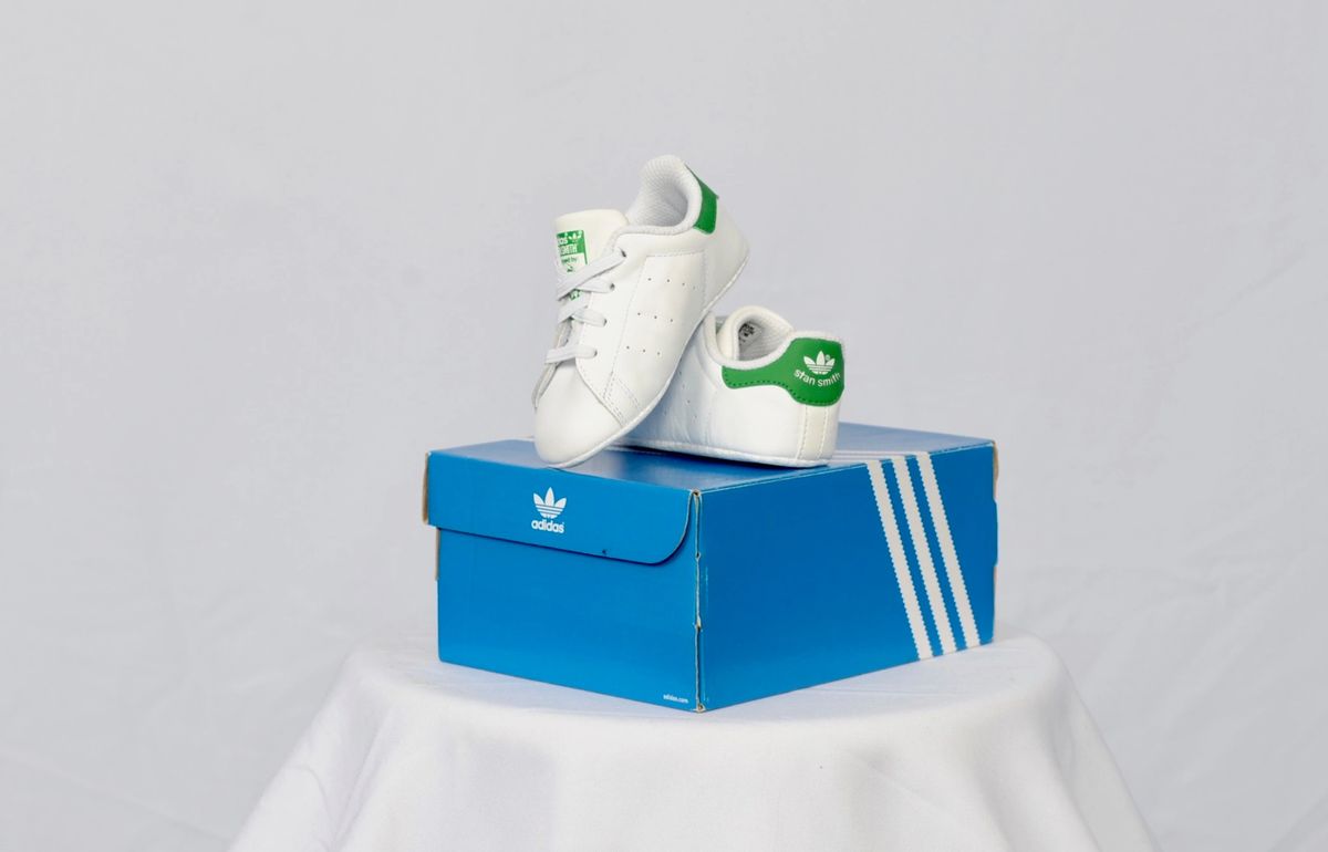 Adidas Stan Smith Crib, Ftwwht/Ftwwht/Green, Infant Size 1.0 to 5.0,  Product Code# B24101