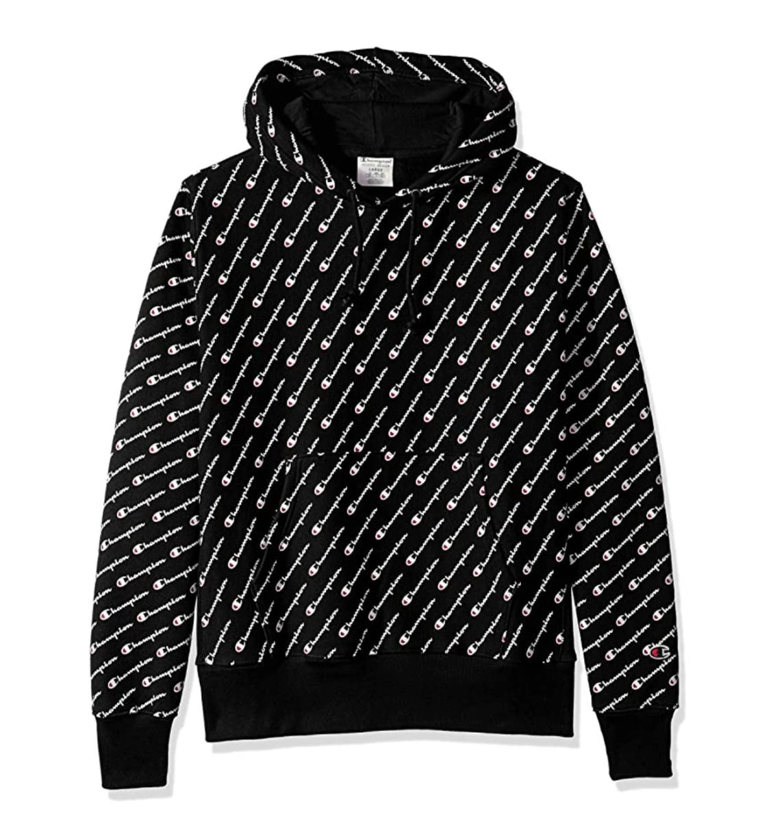 Champion Reverse Weave All Over Print Pullover Hoodie, Black, Men's Size  XXL & XXXL , Product Code#